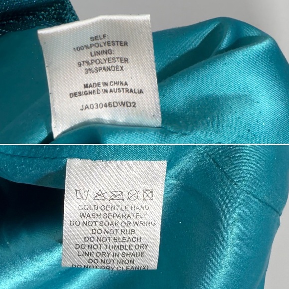 Meshki Becky Shimmer Oversized Blazer Dress Aquamarine L Mermaid Glitter Festive - Picture 10 of 16